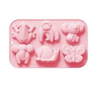 Streysisl Moules à chocolat en forme d'animal, moules en silicone pour la fabrication de bonbons au chocolat, 6 cavités, fondant, chocolat, bonbons, gelée, outils de cuisine