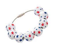 Streysisl Perles patriotiques rondes avec étoiles et rayures bleues blanches et rouges | Drapeau de l'Amérique - Décoration pour la fabrication de bijoux, guirlande
