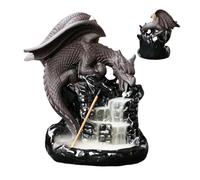 Streysisl Porte-encens en forme de cascade en céramique avec cônes et pince à épiler - Diffuseur de dragon pour aromathérapie, fontaine à eau dragon de méditation pour salon, chambre à coucher