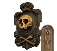 Streysisl Sculpture murale tête de mort - Décoration murale en résine de style gothique - Décoration murale effrayante - Décoration murale pour chambre à coucher et