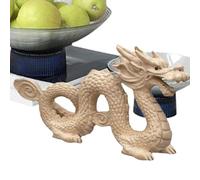 Streysisl Wood Crafts Figurine de dragon chinois, statue de dragon traditionnelle chinoise, sculpture Feng Shui pour anniversaire
