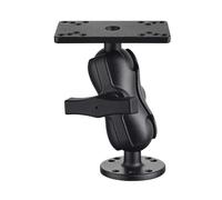 Strg Support boule de 3,8 cm avec plaque rectangulaire et base ronde, base à boule en aluminium de taille C, support pour détecteur de poissons pour montage sur tablette, ordinateur portable et