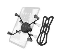 Strg Support universel pour tablettes avec boule de 2,5 cm pour tablettes de 15,2 cm, support de guidon compatible avec RAM et systèmes à billes de 2,5 cm, bras double prise