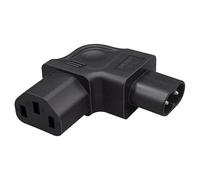 Strhowill Convertisseur de puissance CA IEC320 C8 vers C13, convertisseur CA 2 pôles vers IEC C13 3 trous, C8 mâle 2 broches vers interface PDU/UPS C13 adaptateur secteur femelle (C8 à C13, gauche