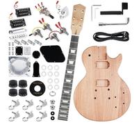STRICH Kit DIY pour Guitare Électrique, Corps en Acajou Style LP & Manche en Érable avec Micros HH, Kit Simple à Assembler avec Toutes les Pièces - Construisez Votre Propre Guitare Électrique SLP-D30