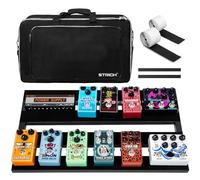 STRICH Pedalboard Guitare, Pédale de guitare en alliage d'aluminium de 1,2 kg - Pédalier à effet léger - 55,9 x 31,8 cm - Avec sac de transport - Standard 22 (coudé)