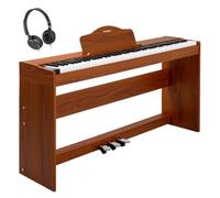 STRICH Piano numérique 88 touches, clavier lesté à action marteau, clavier de piano électrique pleine taille avec support pour meubles, 2 haut-parleurs 25 W x 2, prend en charge la connexion USB-MIDI