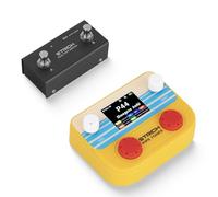 STRICH Pipe Tones Pocket Multi-Effects Processor pour guitare et basse avec pédale 10 modules d’effets 125 effets Looper 40s 100 patterns de batterie Interface audio USB Contrôle sans fil (Orange)