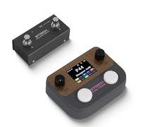 STRICH Pipe Tones Pocket Multi-Effects Processor pour guitare et basse avec pédale 10 modules d’effets 125 effets Looper 40s 100 patterns de batterie Interface audio USB Contrôle sans fil (Gris foncé)