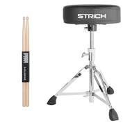 STRICH SDB-20 Siège de trône de batterie rembourré réglable en hauteur pour guitare avec baguettes 5 A