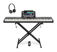 Strich SEP-150S Piano numérique portable 88 touches avec support, pour débutant, pédale de sustain, autocollant de fonction