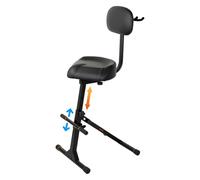 Strich SGT-40 Tabouret de Guitare avec Dossier, siège réglable en Hauteur avec Crochet de Suspension pour Basse électrique Acoustique, Tabouret de Batterie pour Adultes, batteurs et guitaristes