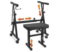 STRICH SKT-02 & SPB-M50 Ensemble de tabourets portables et robustes pour claviers électriques numériques de 54 à 88 touches et banc de piano réglable, noir, SKT-02 et SPB-M50