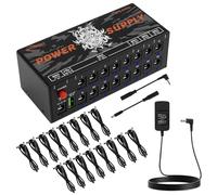 STRICH SPS X-Hub Bloc d'alimentation pour pédale de Guitare 9 V/12 V/18 V 100 mA - 300 mA, 16 Sorties indépendantes, Protection Contre Les Courts-Circuits et Silencieux - Port USB 5 V 1 A Compatible