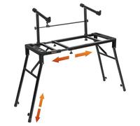 STRICH Support de clavier de piano double avec 2ème niveau - Réglable et pliable à 2 niveaux - Support de musique robuste pour synthétiseurs et claviers numériques électriques - Convient aux pianos de