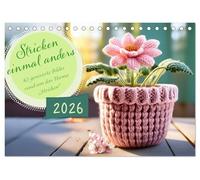 Stricken einmal anders (Tischkalender 2026 DIN A5 quer), CALVENDO Monatskalender: Dieses Kunstwerk präsentiert eine Vielzahl von beeindruckenden, von ... Stricken auf kreative Weise interpretieren.