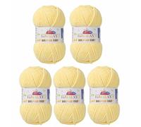 Strickfein Himalaya Dolphin Baby Pelote de laine à tricoter super volumineuse (6) - 100 g - 120 m - Aiguille 6,5 mm - 5 x 100 g - Jaune clair 80302