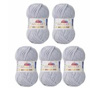 Strickfein Himalaya Dolphin - Super Bulky (6) - 80325 - Pelote de laine à tricoter pour bébé - 100 g - 120 m - Aiguille 6,5 mm - 5 x 100 g - Gris clair