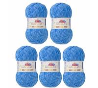 Strickfein Himalaya Dolphin - Super Bulky (6) - 80327 - Pelote de laine à tricoter pour bébé - 100 g - 120 m - Aiguille 6,5 mm - 5 x 100 g - Bleu marine