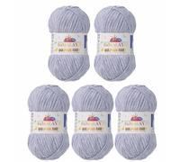 Strickfein Himalaya Dolphin - Super Bulky (6) - 80351 - Pelote de laine à tricoter pour bébé - 100 g - 120 m - Aiguille 6,5 mm - 5 x 100 g - Gris clair