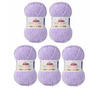Strickfein Himalaya Dolphin - Super Bulky (6) - 80305 - Pelote de laine à tricoter pour bébé - 100 g - 120 m - Aiguille 6,5 mm - 5 x 100 g - Violet clair