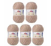 Strickfein Himalaya Dolphin - Super Bulky (6) - 80317 - Pelote de laine à tricoter pour bébé - 100 g - 120 m - Aiguille 6,5 mm - 5 x 100 g - Marron clair