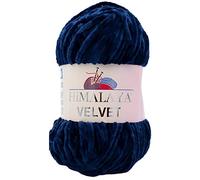 Strickfein Himalaya Dolphin Velvet Laine Fil Coton Laine à Tricoter Crochet 90021 Bleu Foncé