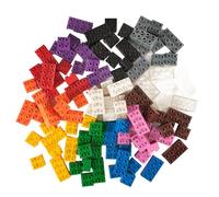 Strictly Briks® - Ensemble de 108 briques construction n°2 Big Briks - pour grosses briques/avec gros tenons - compatible avec les plus grandes marques - bleu, vert, rouge, jaune, noir, marron et plus
