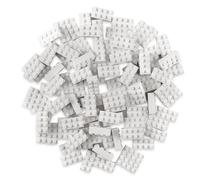 Strictly Briks - Ensemble de Briques Classiques Classic Briks - Compatible avec Toutes Les Grandes Marques - 2 x 4 tenons - Blanc - 96 pièces