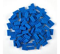 Strictly Briks - Ensemble de Briques Classiques Classic Briks - Compatible avec Toutes Les Grandes Marques - 2 x 4 tenons - Bleu - 96 pièces