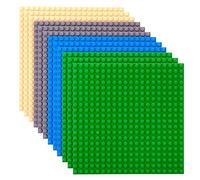 Strictly Briks® - Lot de 12 plaques de Base - de qualité - Compatible avec Les Plus Grandes Marques - 15,2 x 15,2 cm - Vert, Bleu, Gris, Sable