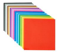 Strictly Briks - Lot de 24 plaques de Base Classiques - pour Jeux de Construction - Compatible avec Toutes Les Grandes Marques - 24 Couleurs - 25,4 x 25,4 cm