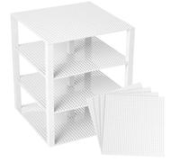 Strictly Briks Lot de 4 plaques de Base - avec Stackers 2x2 améliorées - de qualité - pour Construire Une Tour - Compatible avec Les Plus Grande Marques - 25,4 x 25,4 cm - Blanc