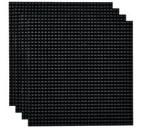 Strictly Briks - Lot de 4 plaques de Base Classiques - pour Jeux de Construction - Compatible avec Toutes Les Grandes Marques - 25,4 x 25,4 cm - Noir