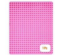 Strictly Briks Plaque de Base de qualité - pour Grosses Briques/avec Gros tenons - Compatible avec Les Plus Grandes Marques - 38,1 x 26,6 cm - Rose
