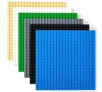 Strictly Briks - Plaques de Base Classiques - pour Jeux de Construction - Compatible avec Toutes Les Grandes Marques - Noir/Bleu/Gris/Vert/Sable/Blanc - 15,2 x 15,2 cm