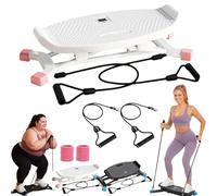 Stridon All Motion Body Trainers, Stridon All Motion Trainer Balance Board, Noiseless Home Gym Exercise Equipment, with LCD Monitor & Resistance Bands (White)