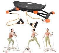 Stridon Balance Board, Stridon All Motion Exerciser, Portable Ski Balancing Machine with Lcd Monitor, Balance Board with Resistance Bands, 300 Lbs Capacity for Home Gym Exercise Equipment (Black-B)