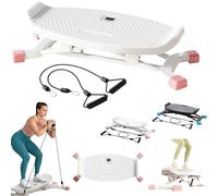 Stridon Balance Board, Stridon All Motion Exerciser with LCD Monitor, Portable Ski Balancing Machine with Resistance Bands, Low-Impact Joint-Friendly Stepper, Ultra-Quiet 300 LBS Capacity (White)