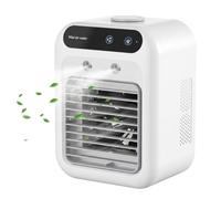 Striegro Climatiseur Portable Rechargeable - Mini Refroidisseur d'air avec humidification par pulvérisation et minuterie de 8 Heures, Blanc.