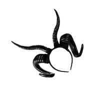 Striegro Cornes d'Halloween Cornes de diable gothiques noires Déguisement d'Halloween Couvre-chef en corne de mouton Accessoire cheveux sorcière maléfique pour déguisement cosplay..