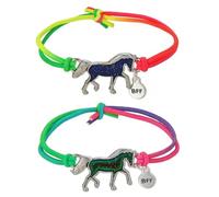 Striegro Lot de 2 bracelets d'humeur pour enfants, bracelets de cheval à couleurs changeantes, bijoux d'humeur sensibles à la température avec bande élastique pour filles, garçons, amis.