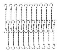 Striegro Paquet de 20 chaînes de Suspension Noires avec Crochets, chaîne Suspension Plantes en Acier Inoxydable 10 Pouces pour décoration intérieure et extérieure, mangeoires à Oiseaux, carillons
