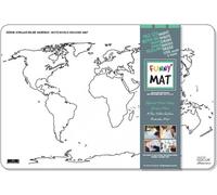 Strigo Funny Mat blanc Carte du monde continents 48x33. 5 cm