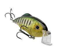 Strike King HCHH-464 Leurre de pêche hybride pour chasseur peu profond Crankbait Plongée à 90 degrés Bill Yeux 3D réfléchissants Hochet Fort Plongée 0,9 à 1,5 m 28,3 g Hameçons triples Taille 2 Perche