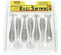 Strike King Lot de 8 leurres de pêche Rage Swimmer (RGSW314-475) en Plastique Souple, cône de Nez élégant, Corps légèrement côtelé, Queue Fine, 8,9 cm, Chrome Carolina