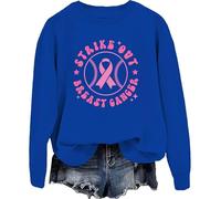 Strike Out Cancer Sweatshirt à capuche de baseball rose pour le cancer du sein, Bleu roi/y, XL