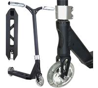 Striker Lux Trottinette cascade I ABEC 9 I Débutants & Professionnels I Trottinette pour enfants I Léger I Trick I Trottinette I Trottinette complète I Freestylescooter I Park I (noir/argent, 75,5 cm)