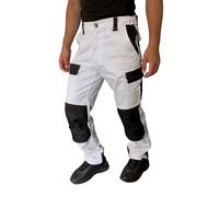STRIKER - Pantalon de Travail Multi-Poches Blanc Homme | Gamme Expert | Stretch & Renforcé | Tailles S à XXL L