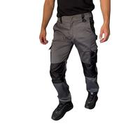STRIKER - Pantalon de Travail Multi-Poches Gris Homme | Stretch & Résistant | Gamme Expert | Tailles S à 2XL (FR/ES, Alpha/Lettres, L, Taille Normale, Taille Normale, Gris)